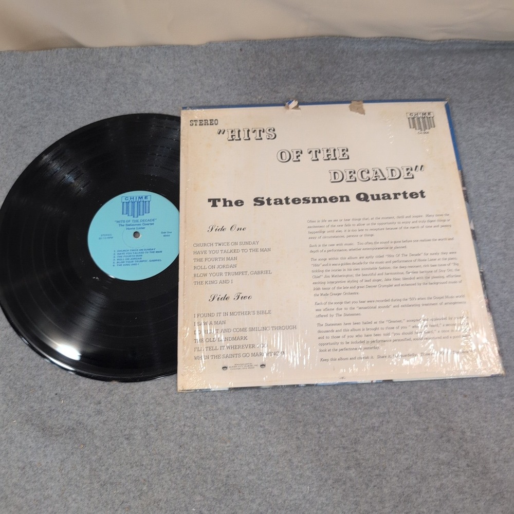 The Statesmen Quartet Hits of the Decade Vinyl LP Chime Records CH-604 Stereo - Picture 2 of 2